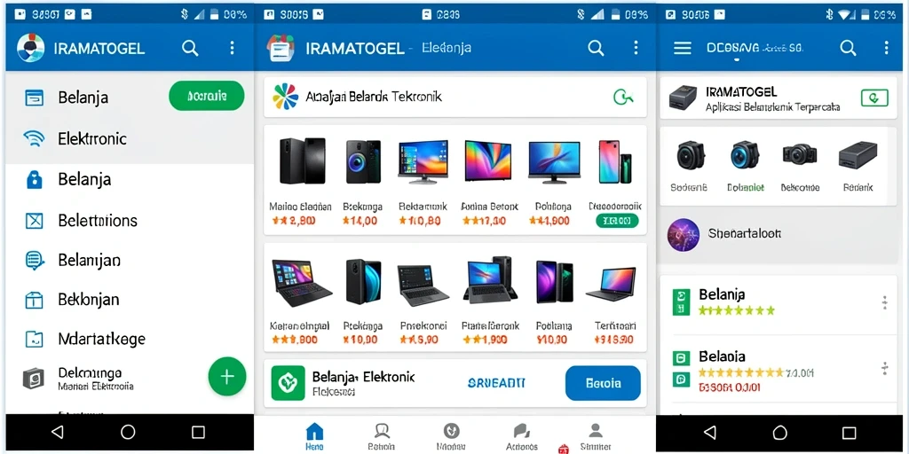 Tampilan antarmuka aplikasi IRAMATOGEL yang memudahkan belanja elektronik.