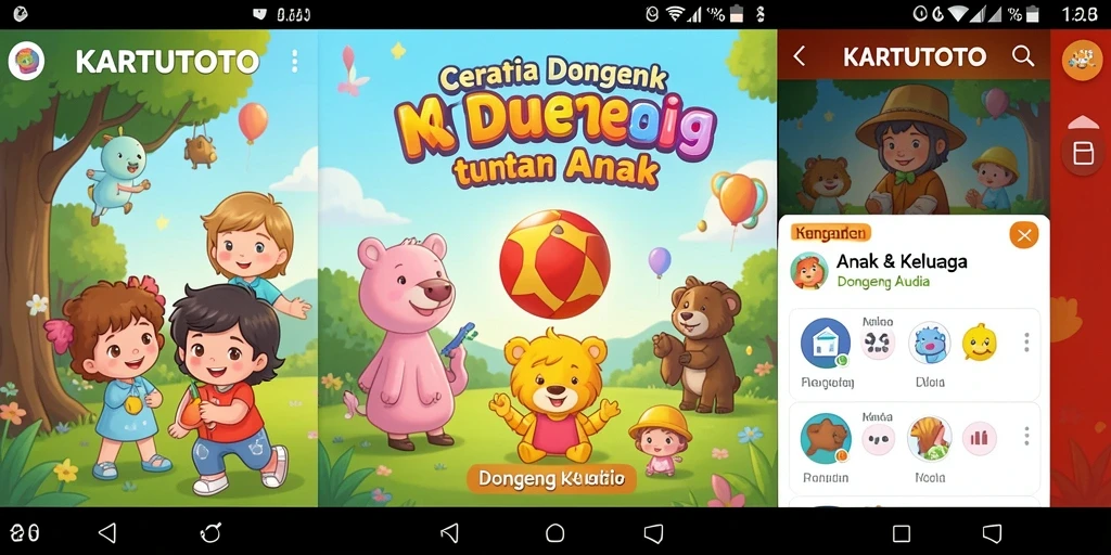Tampilan antarmuka KARTUTOTO dengan pilihan cerita menarik.