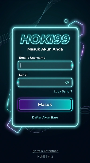 Tampilan halaman login hoki99