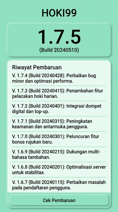 Tampilan riwayat versi hoki99